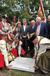 Wmurowanie kamienia węgielnego pod pomnik Jana III Sobieskiego na wiedeńskim Kahlenbergu