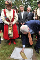 Wmurowanie kamienia węgielnego pod pomnik Jana III Sobieskiego na wiedeńskim Kahlenbergu