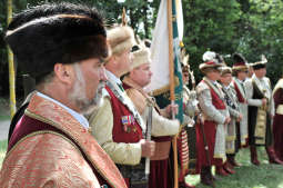 Wmurowanie kamienia węgielnego pod pomnik Jana III Sobieskiego na wiedeńskim Kahlenbergu