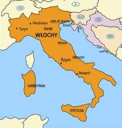 Włochy mapa