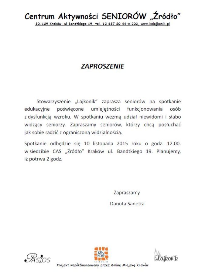 Źródło zaproszenie na 10.11.2015