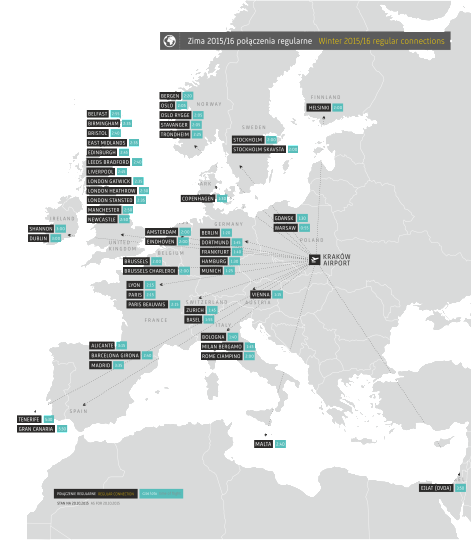 połaczenia lotnicze zima 2016
