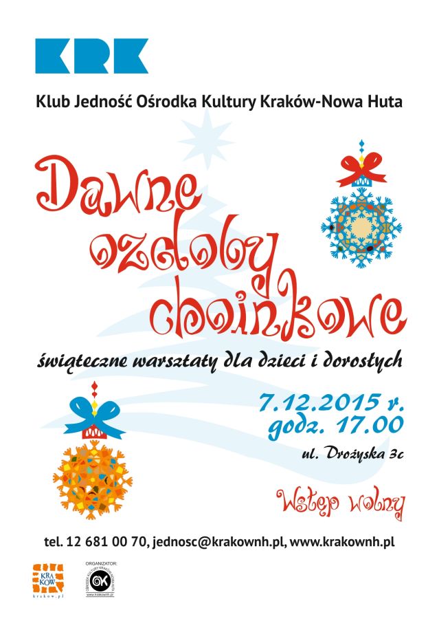 Jednośc warsztaty ozdoby choinkowe plakat