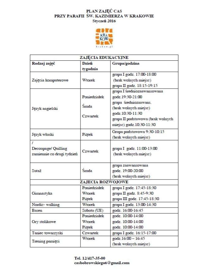 Parafia św. Kazimierza 01.2016