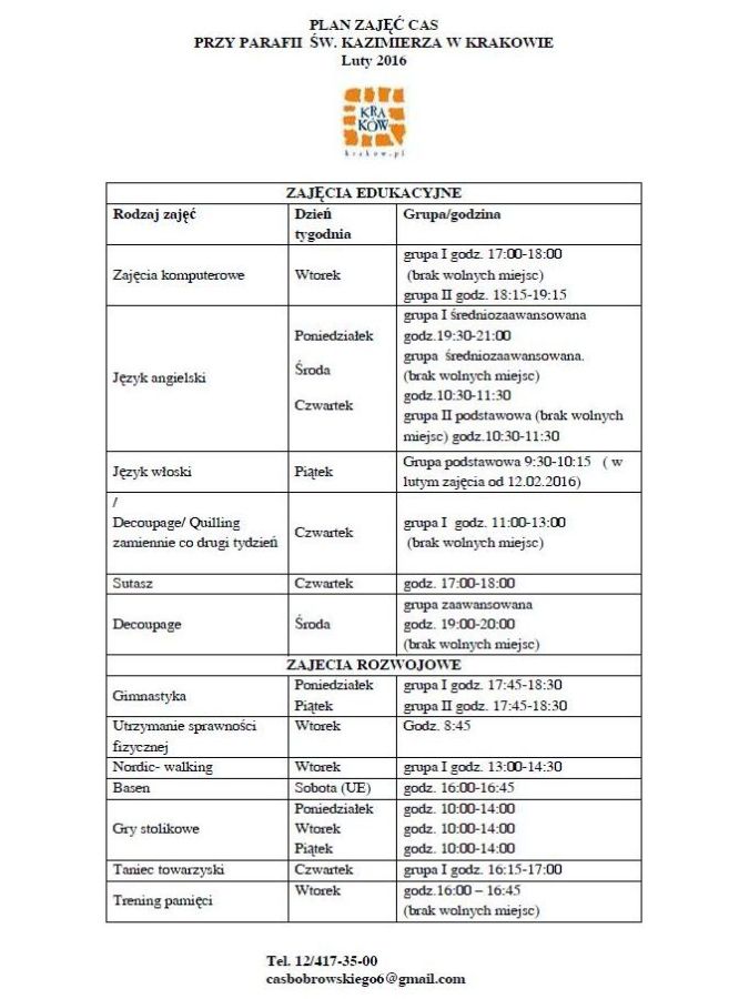 CAS Parafia św. Kazimierza 02.2016