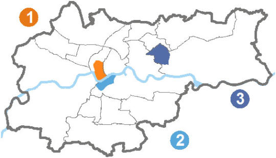 Rewitalizacja Krakowa - mapka