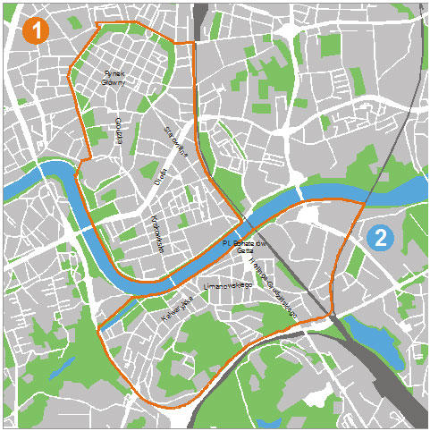 Rewitalizacja Krakowa - podobszary 1 i 2