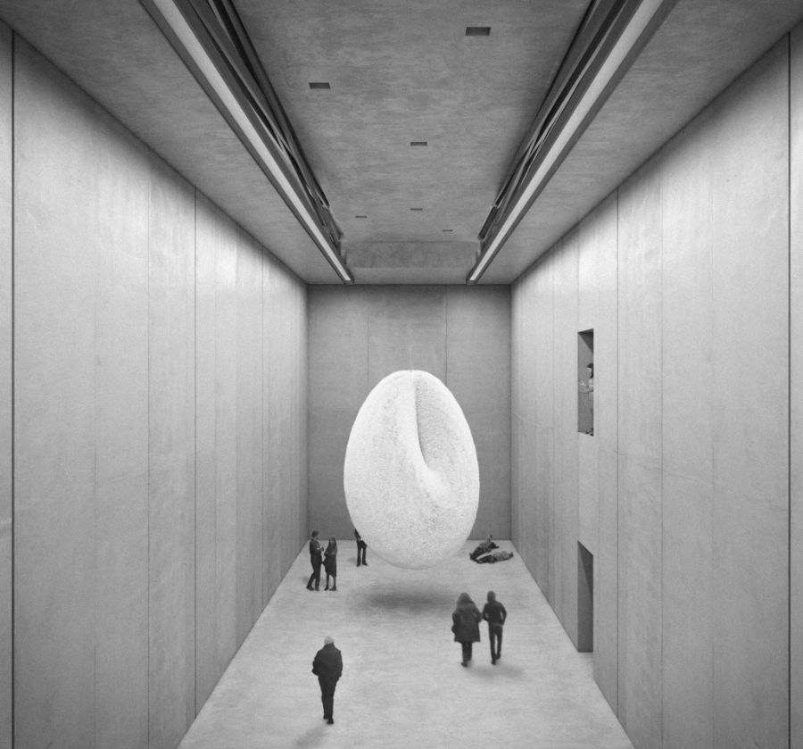 Wizualizacja projektu autorstwa Roberta Koniecznego (KWK PROMES). Widok nowej przestrzeni ekspozycyjnej