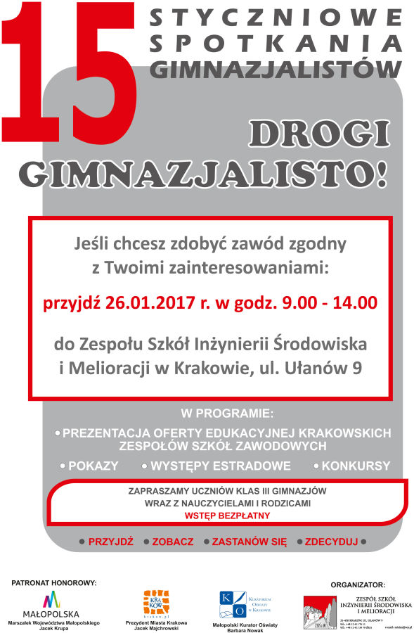 15 styczniowe spotkania gimnazjalistów