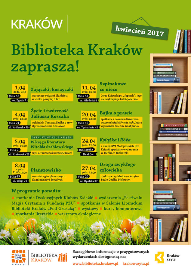 biblioteka kraków  kwiecień, plakat
