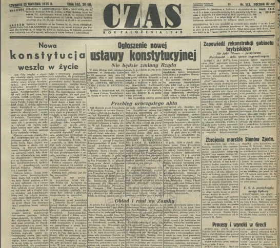 Czas 1935 - tytułowa