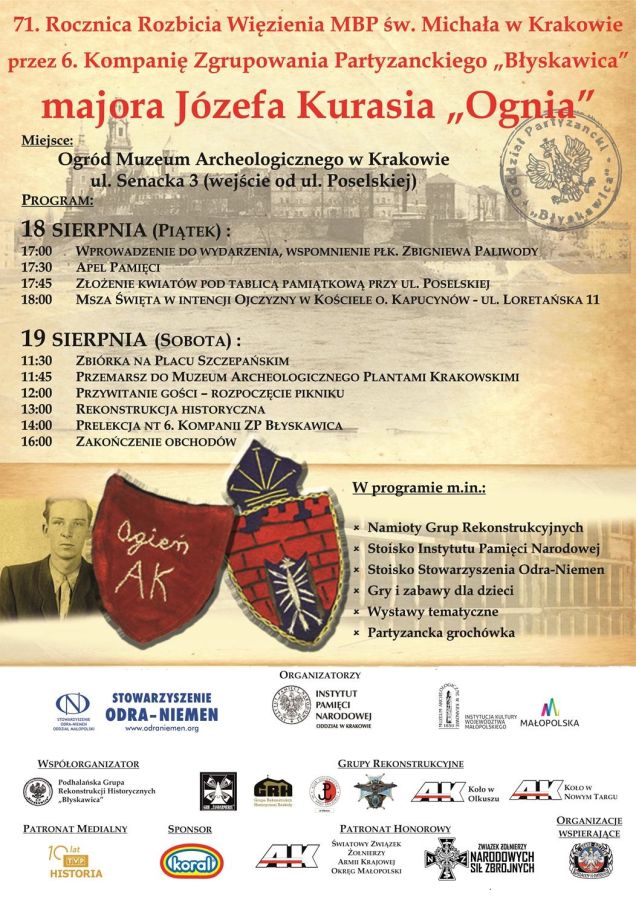 71. rocznica rozbicia więzienia św. Michała w Krakowie