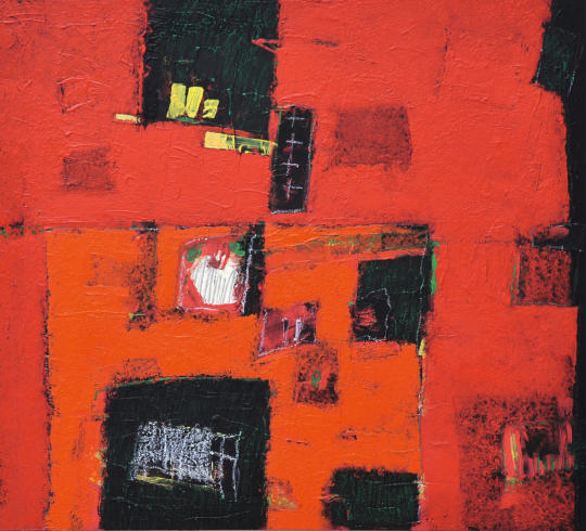 Pavel HOGEL Przeniesienie 2017 enkaustyka 97 × 107.jpg