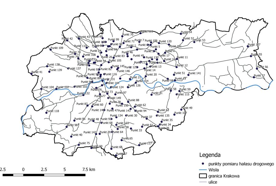Punkty pomiarowe hałasu drogowego