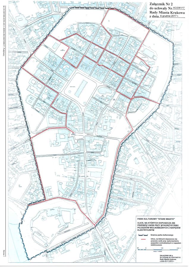 Ulice z dopuszczonym przewozem osób pojazdami wolnobieżnymi