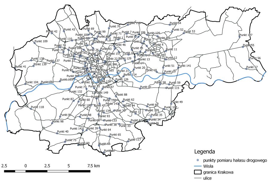 Punkty pomiarowe hałasu drogowego