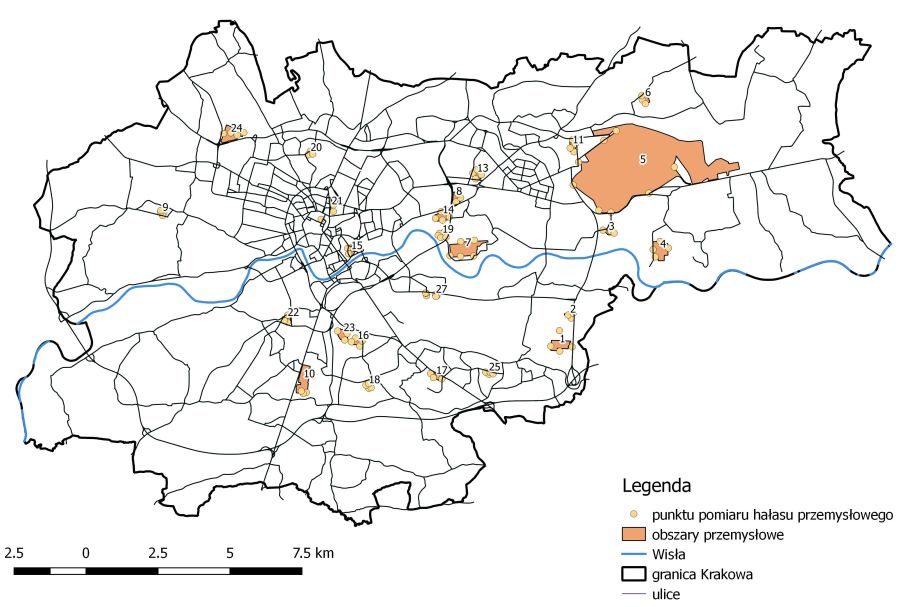 Punkty pomiarowe hałasu przemysłowego