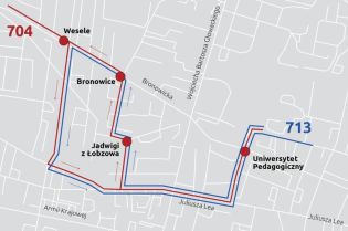 Zmiany w przebiegu komunikacji autobusowej do Bronowic