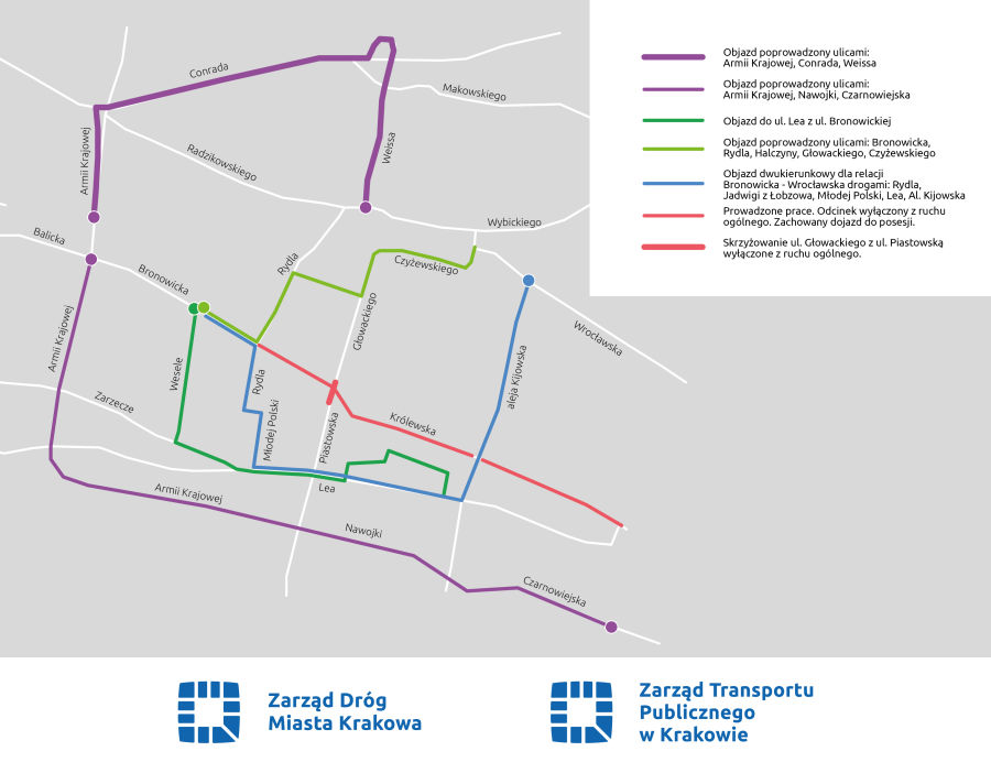 remont królewskiej mapa objazdów dla kierowców