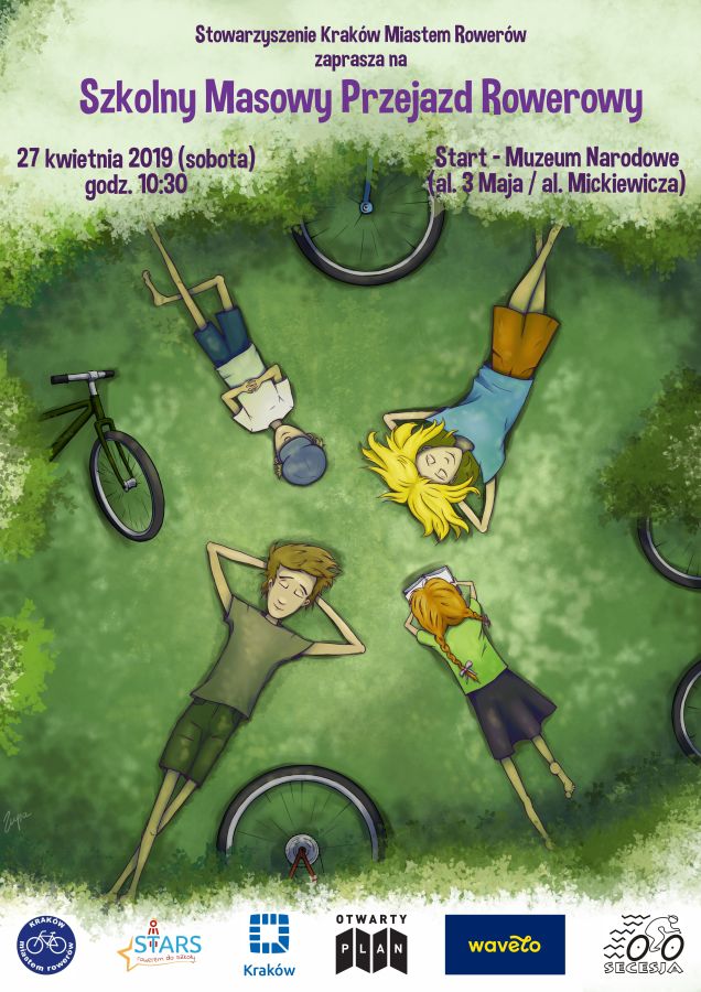 Szkolny Masowy Przejazd Rowerowy plakat