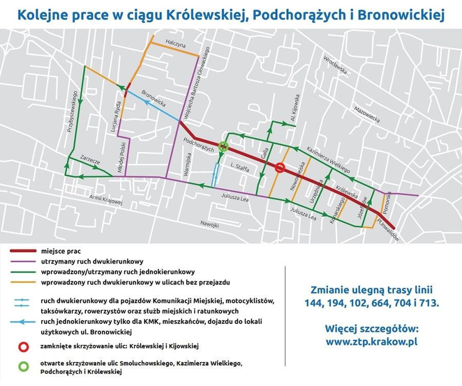Remont trasy do Bronowic. Kolejne zmiany od niedzieli