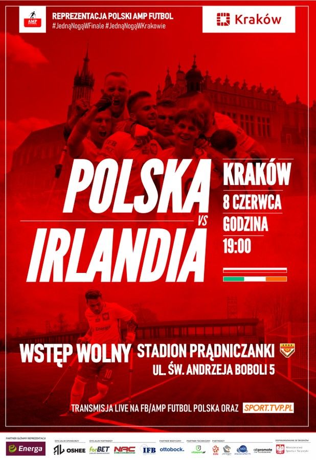 Ampfutbol Polska Irlandia Krakow plakat