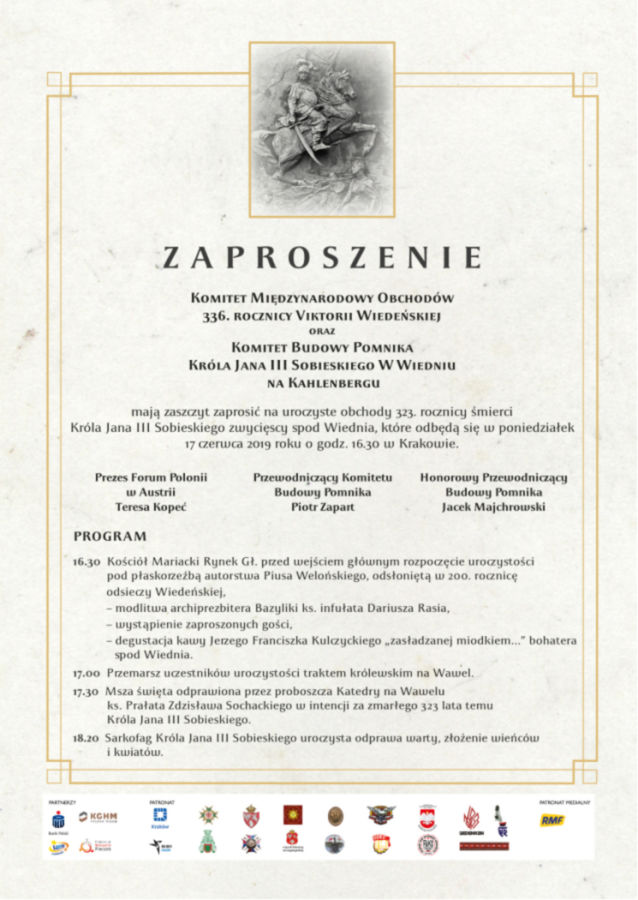 323. rocznica śmierci króla Jana III Sobieskiego