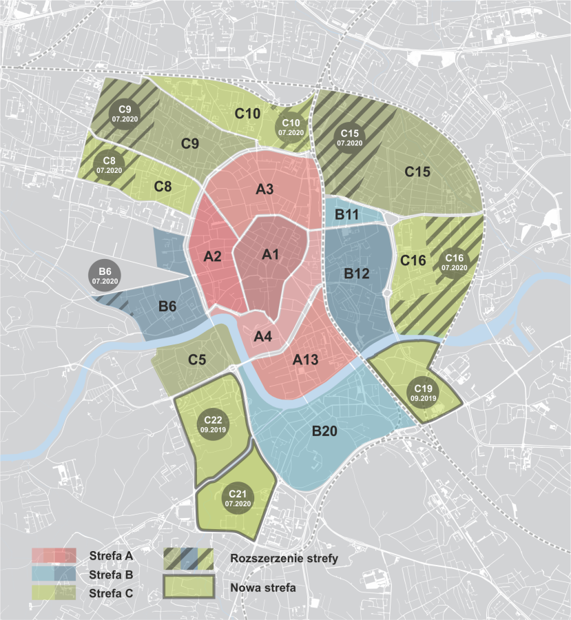 Strefa Płatnego Parkowania aktualna na 22.07.19