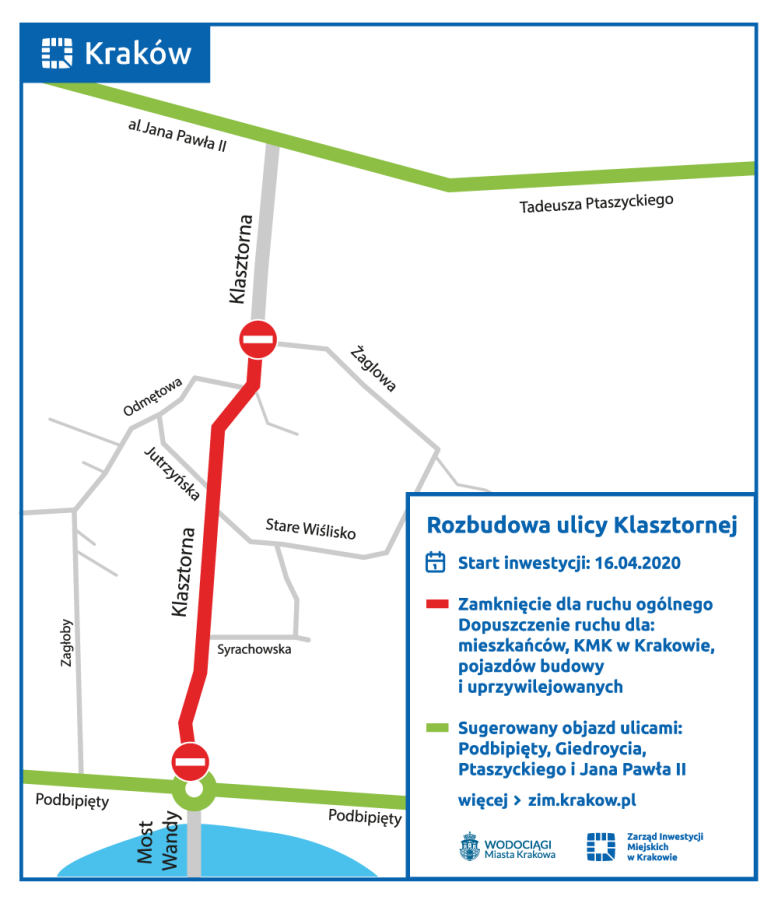 Rozbudowa ulicy Klasztornej - organizacja ruchu 