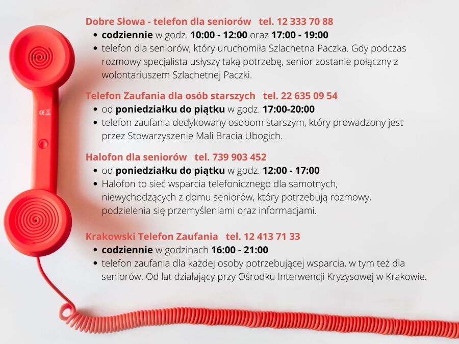 Seniorzy pomoc telefoniczna