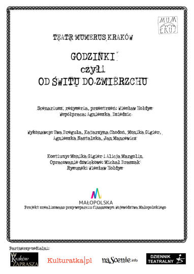 Godzinki w Teatrze Mumerus. plakat