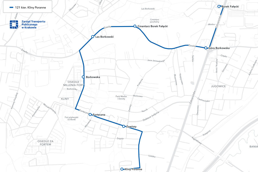 Kliny, nowa linia 121