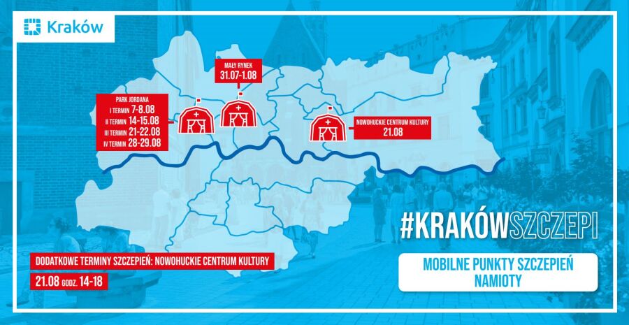 #KrakówSzczepi namioty_sierpień