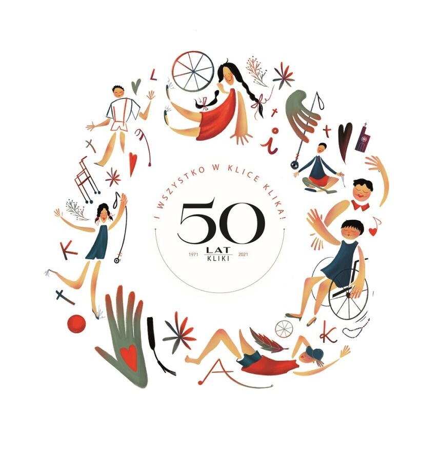 Grafika z napisem Wszystko w Klice klika 50 lat kliki