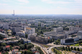 Kraków - panorama z widocznym kompleksem biurowym . Photos B. Świerzowski - Krakow.pl 