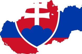 Zarys mapy Słowacji z flagą kraju . Fot. materiały prasowe
