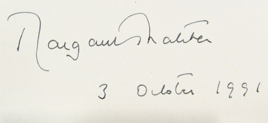 Podpis Margaret Thatcher w Księdze Pamiątkowej Prezydenta Miasta Krakowa