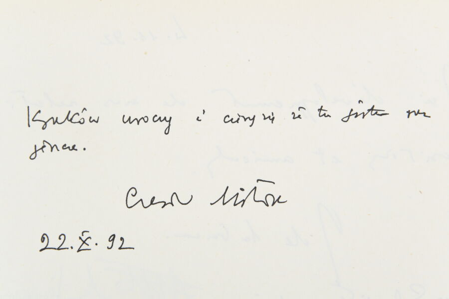 Podpis Czesława Miłosza w Księdze Pamiątkowej miasta Krakowa