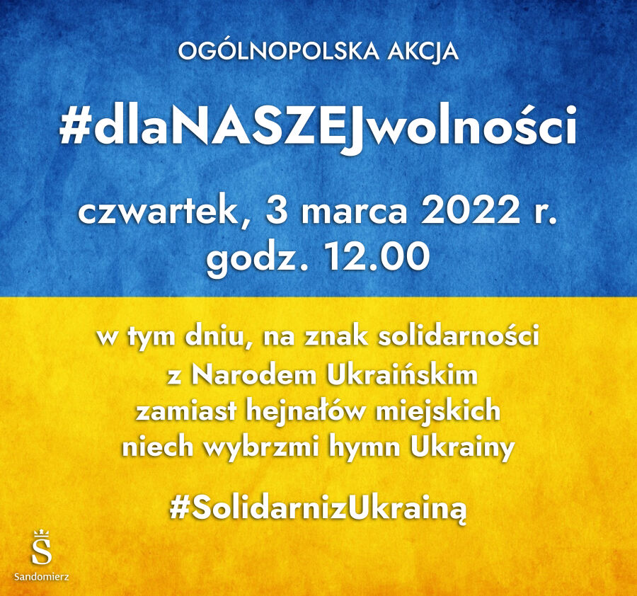 Hymn Ukrainy zamiast hejnału w geście solidarności