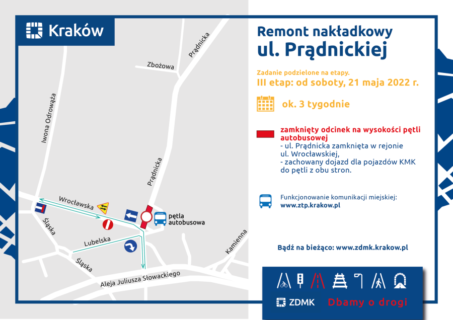 Mapka remontu/Fot. Zarząd Dróg Miasta Krakowa