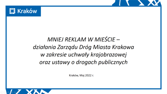 Mniej reklam w mieście - ZDMK