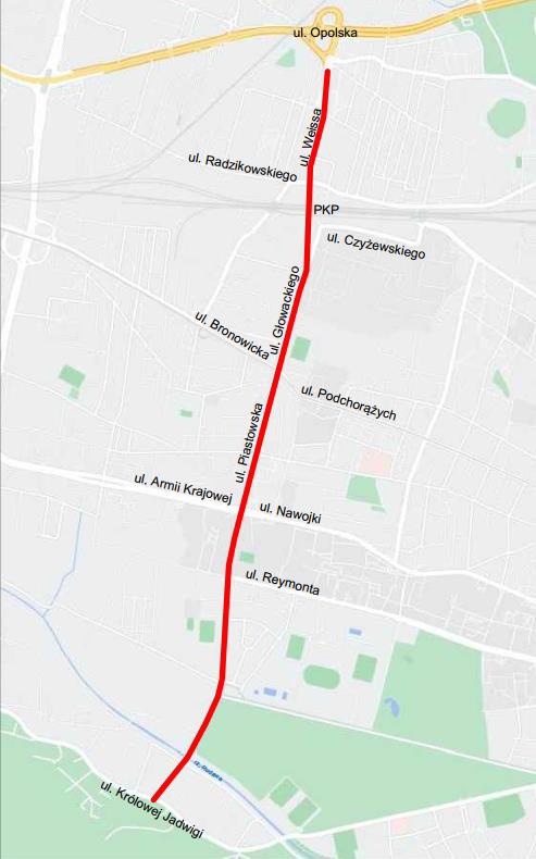 Wykonawca koncepcji linii tramwajowej na odcinku Azory – Cichy Kącik wraz z towarzyszącym układem drogowym przygotował cztery warianty rozwiązań. 