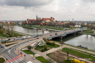 most Grunwaldzki, dron, ruch drogowy, transport, samochody. Fot. Jan Graczyński