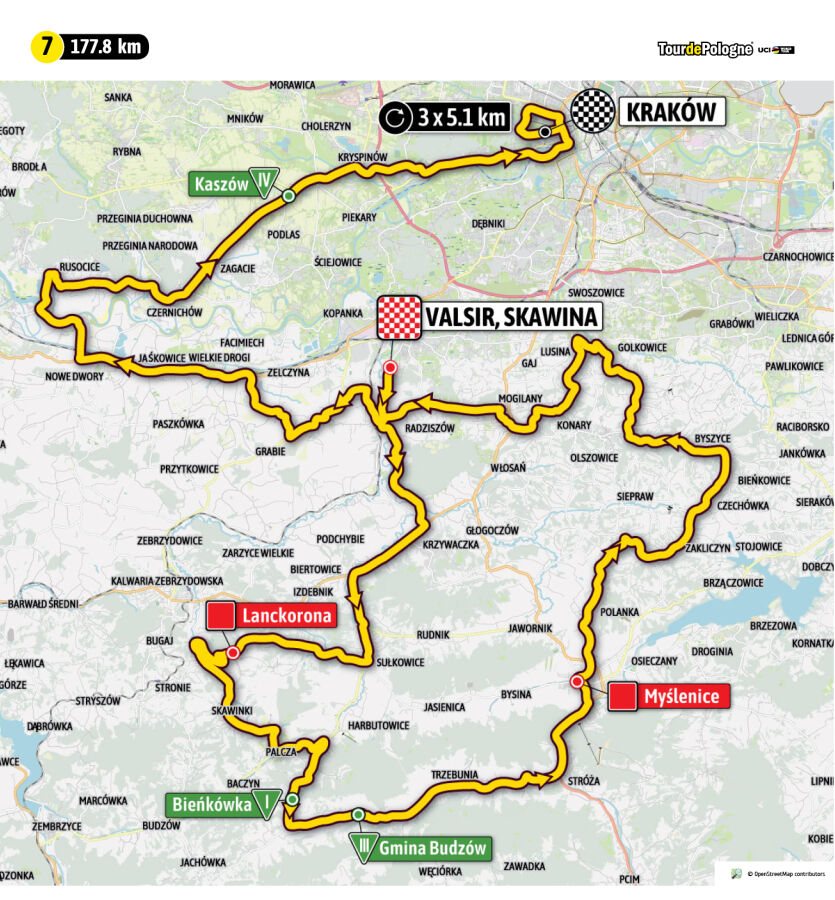 mapa tour the pologne