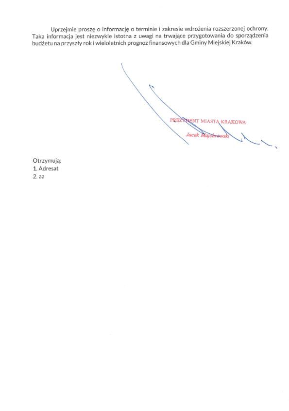 Pismo do Ministerstwa Klimatu_Jacek Majchrowski_2
