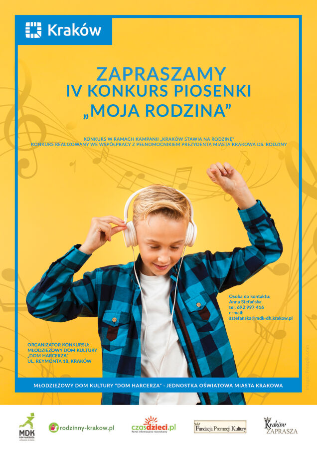 Plakat konkurs piosenki Moja Rodzina