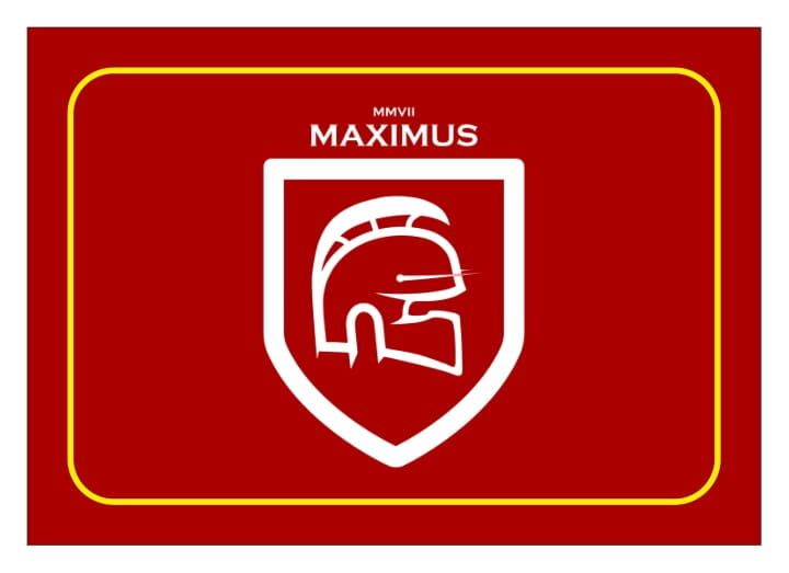 grafika przedstawia logo szkoły walki maksimus