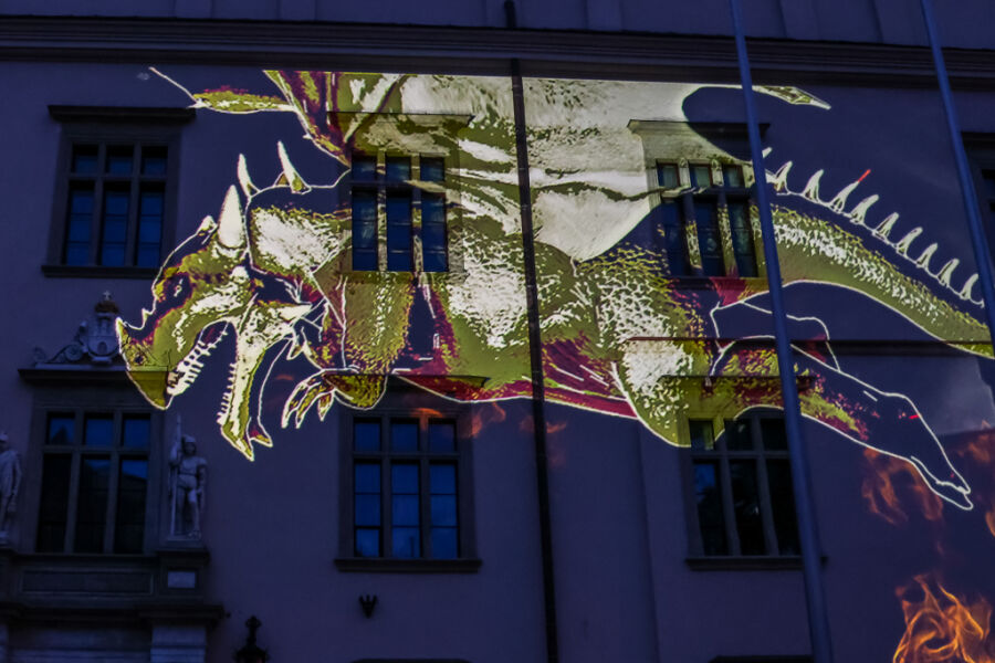 Mapping na budynku magistratu