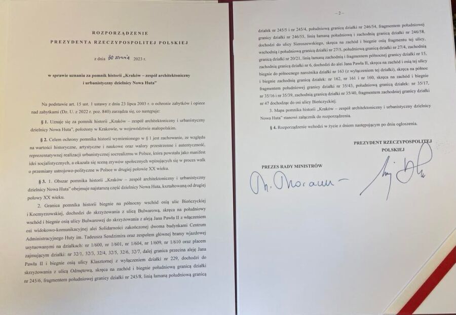 Rozporządzenie PAD - Nowa Huta została ogłoszona Pomnikiem Historii 