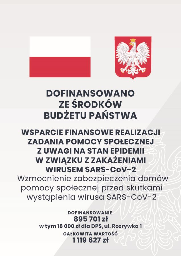 Plakat - Projekt Dofinansowany z Budżetu Państwa
